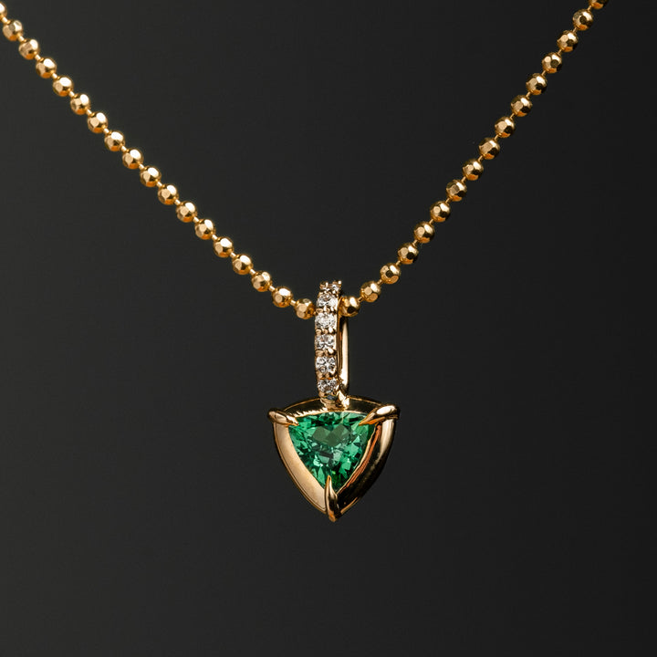 Emerald Green Solar Drop Trillion Charm