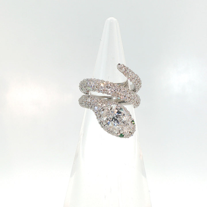 Pave Serpent Pinky Diamond Ring