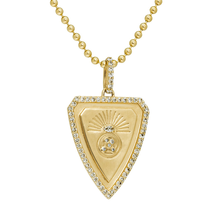 Abundance Shield Pendant  (Nine of Cups Tarot)