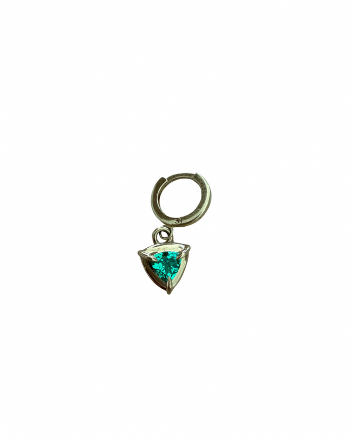Emerald Trillion Solar Drop Huggie