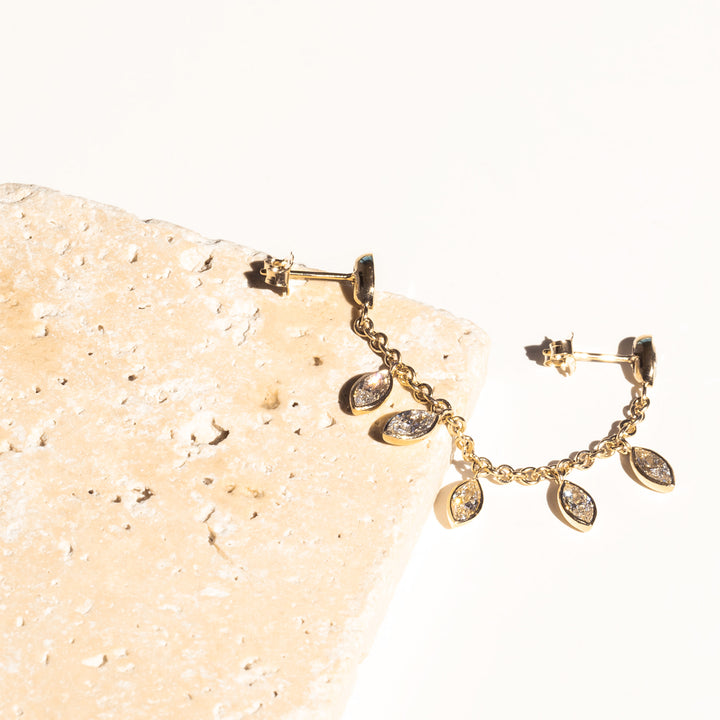 Candy Drop Marquise Double Piercing Earring