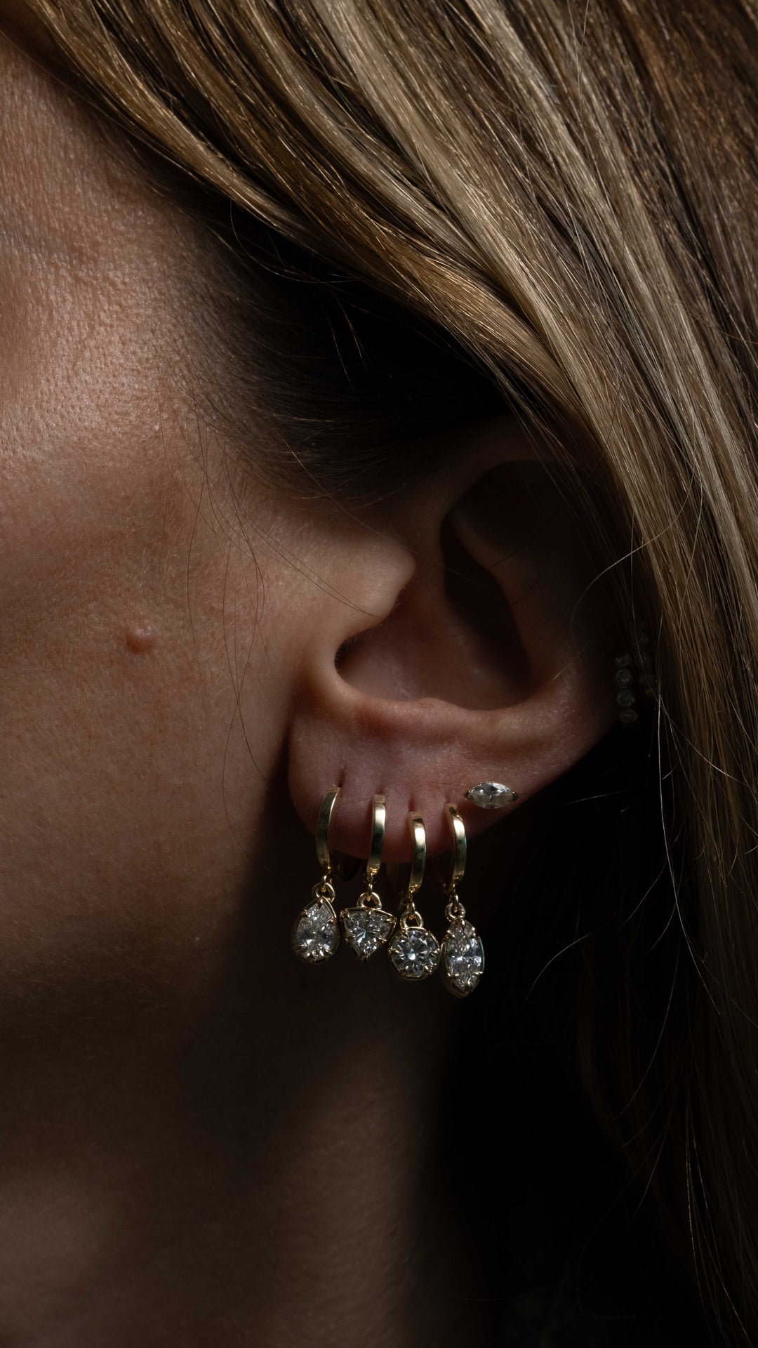 Solar Drop Marquise Huggies