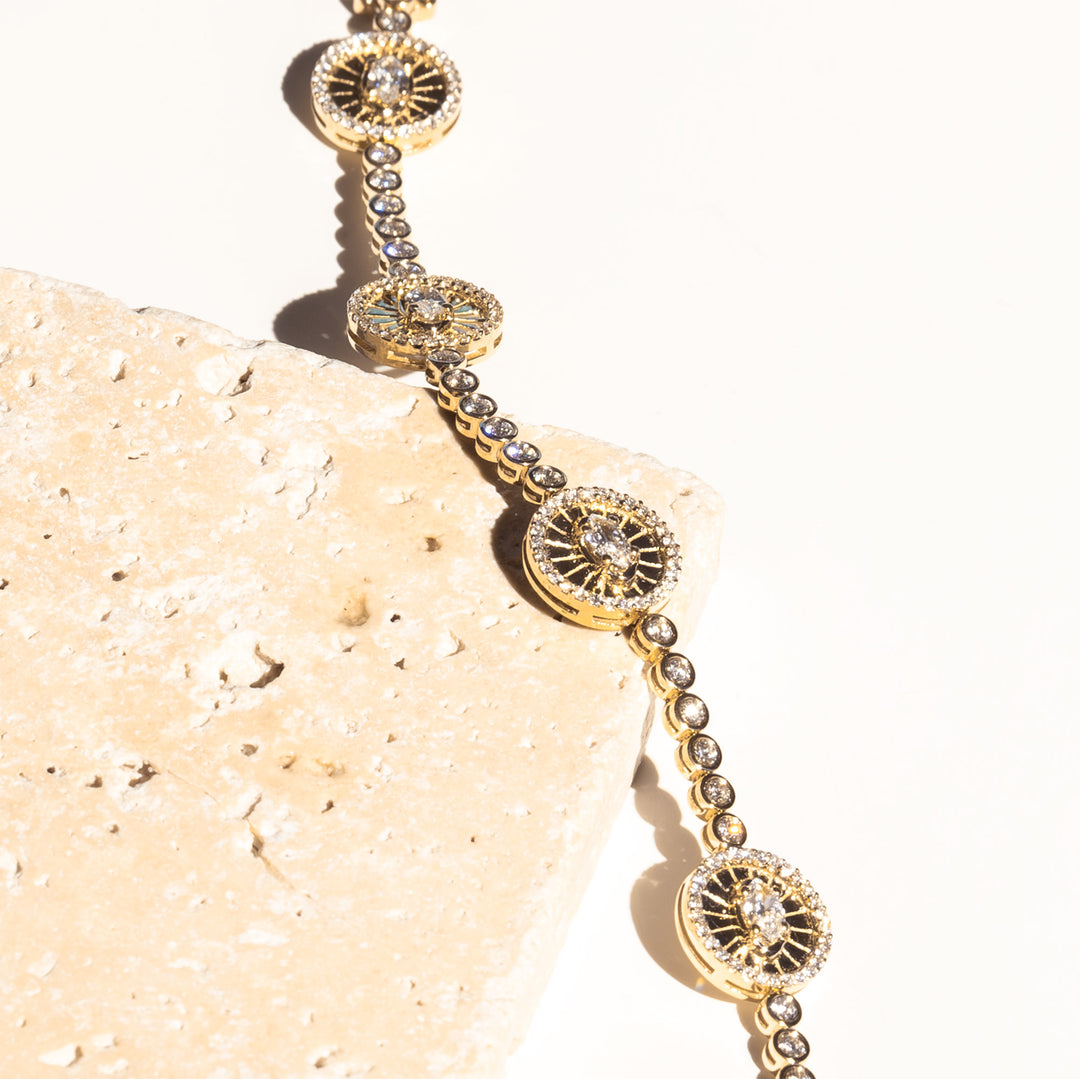 Lucky Evil Eye Medallion Tennis Bracelet