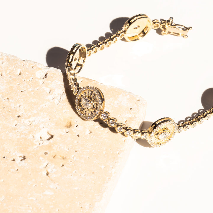 Lucky Evil Eye Medallion Tennis Bracelet