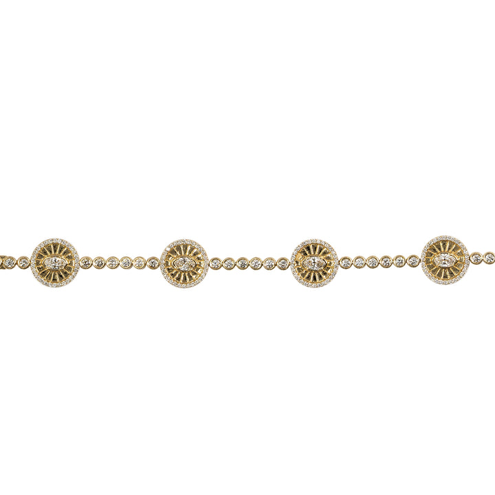 Lucky Evil Eye Medallion Tennis Bracelet