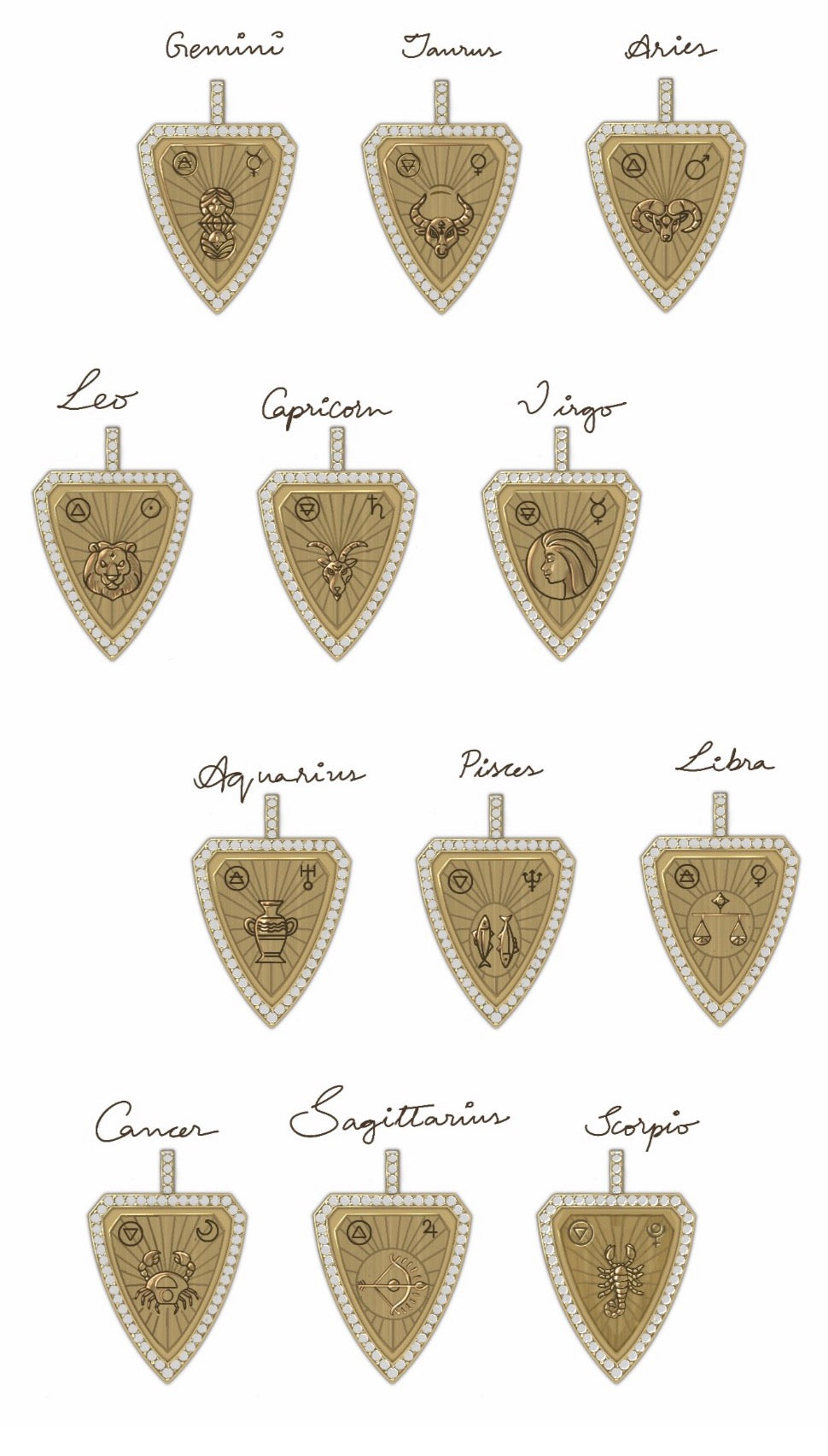 Zodiac Shield Pendant