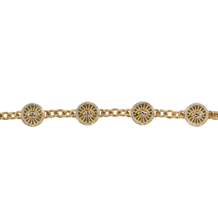 Lucky Evil Eye Medallion Chain Bracelet