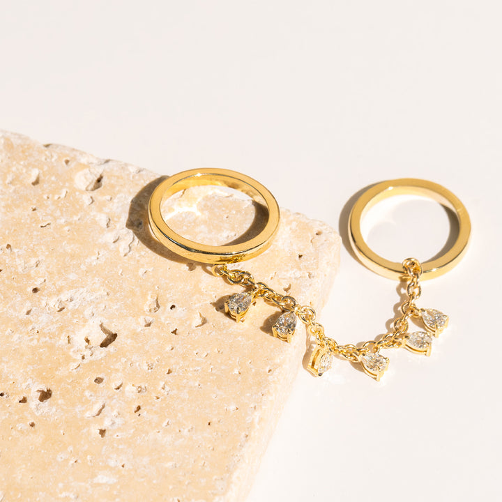 Mini Candy Drop Pear Double Ring