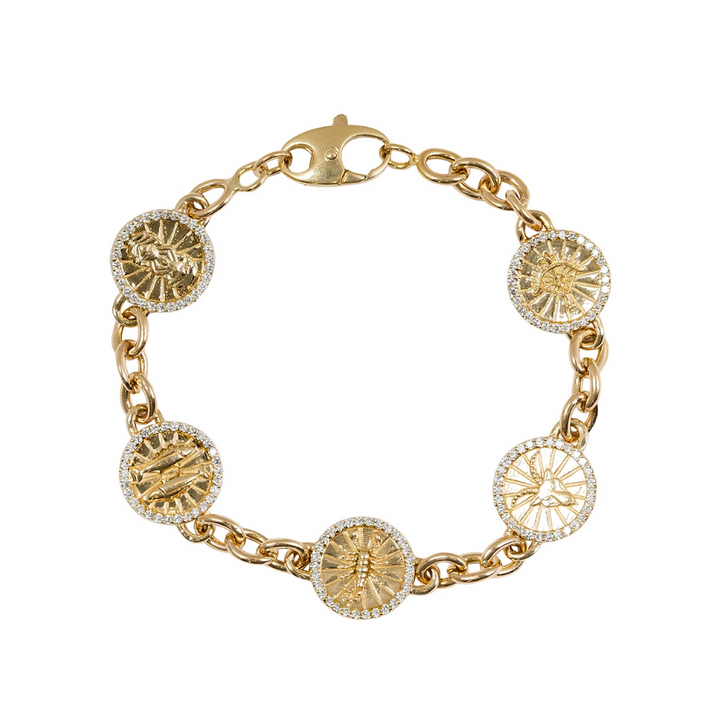 Zodiac Medallion Chain Bracelet