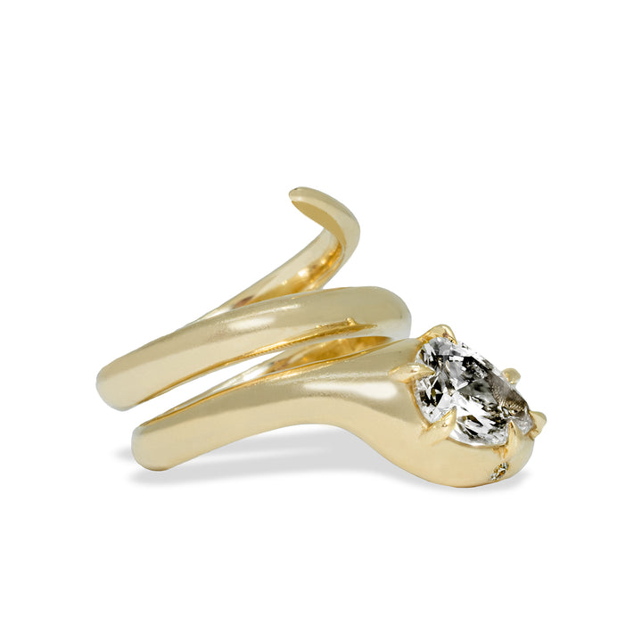 Serpent Pinky Diamond Ring