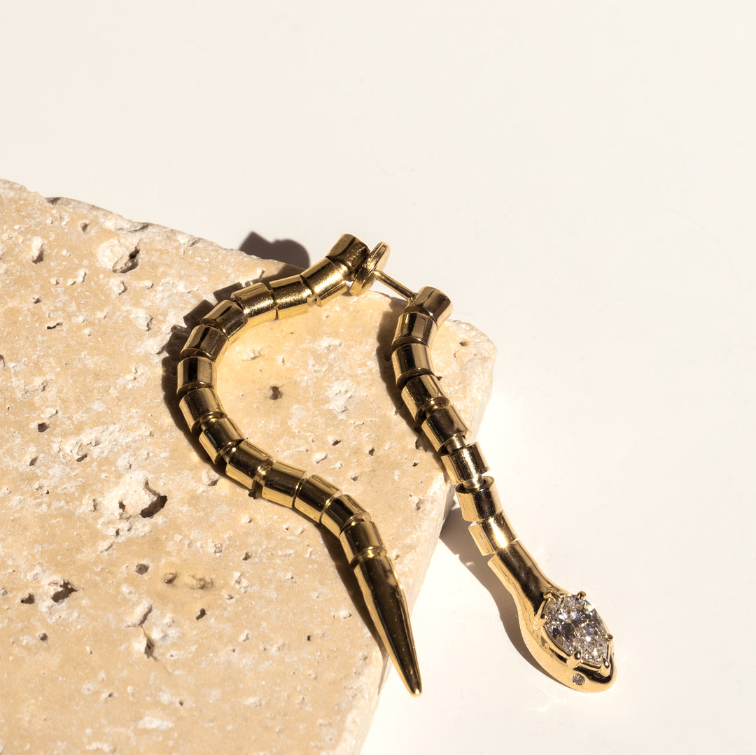 Serpent Scale Front Back Earring