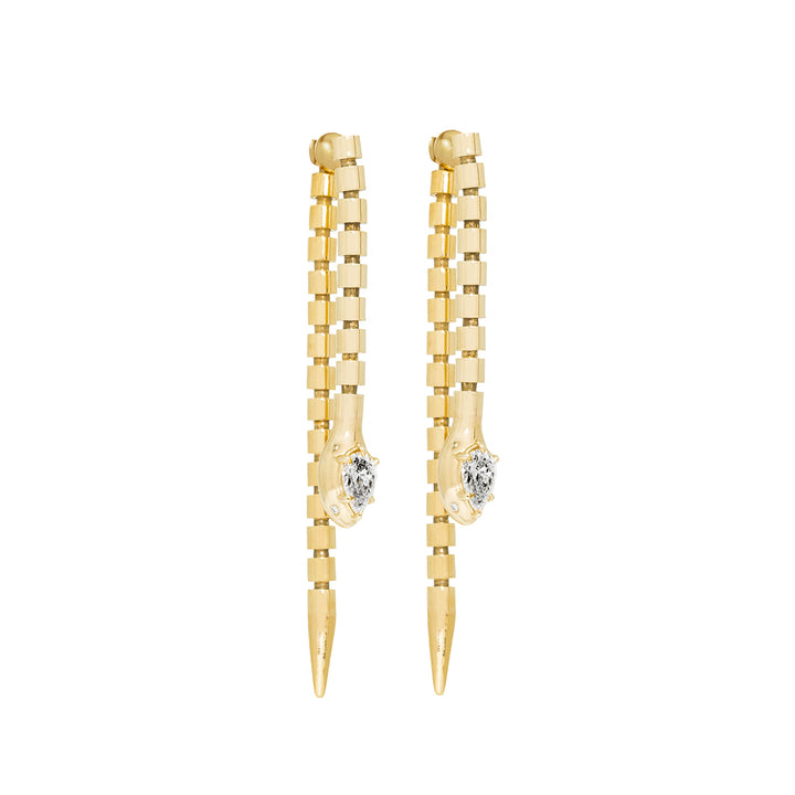 Serpent Scale Front Back Earring