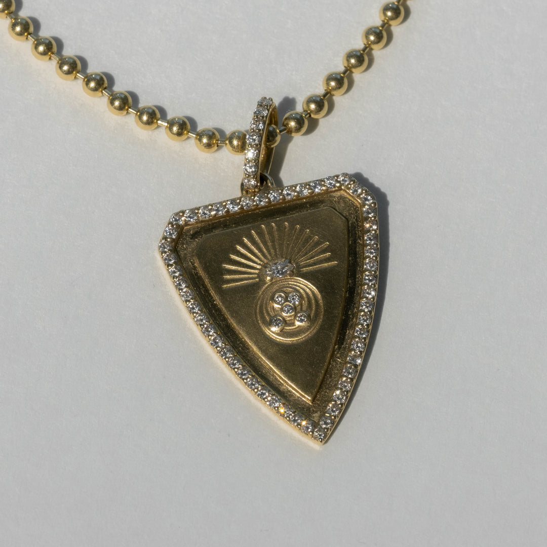 Abundance Shield Pendant  (Nine of Cups Tarot)