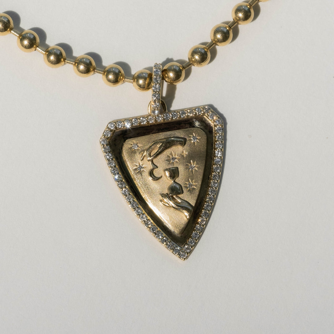 Clarity Shield Pendant (Queen of Swords Tarot)