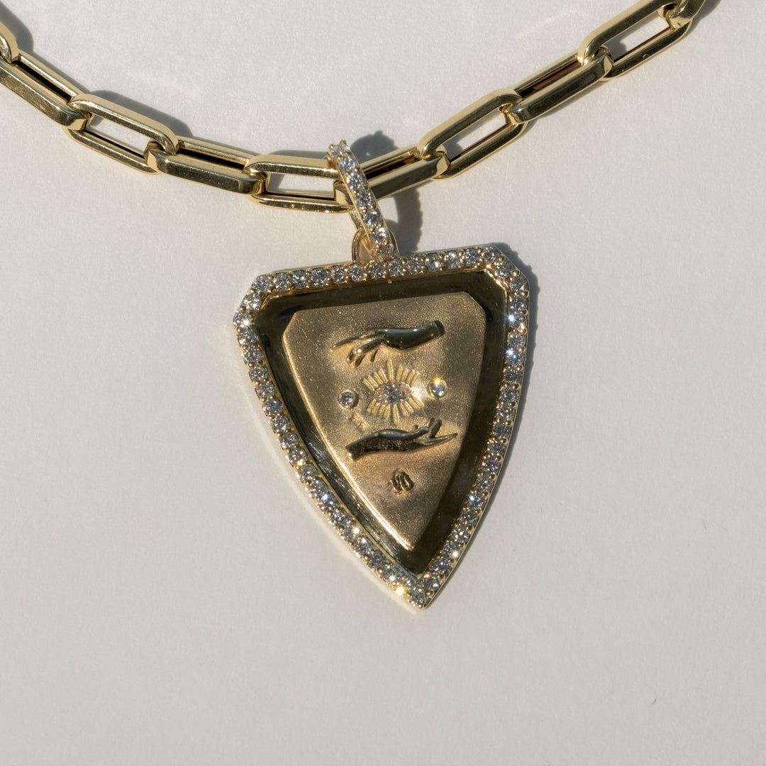 Release Shield Pendant (Nine of Swords Tarot)