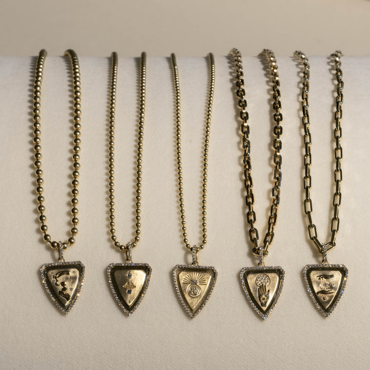 Abundance Shield Pendant  (Nine of Cups Tarot)