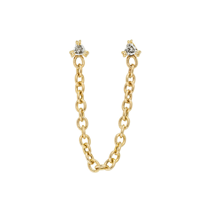 Waterfall Chain Trillion Double Piercing Earring
