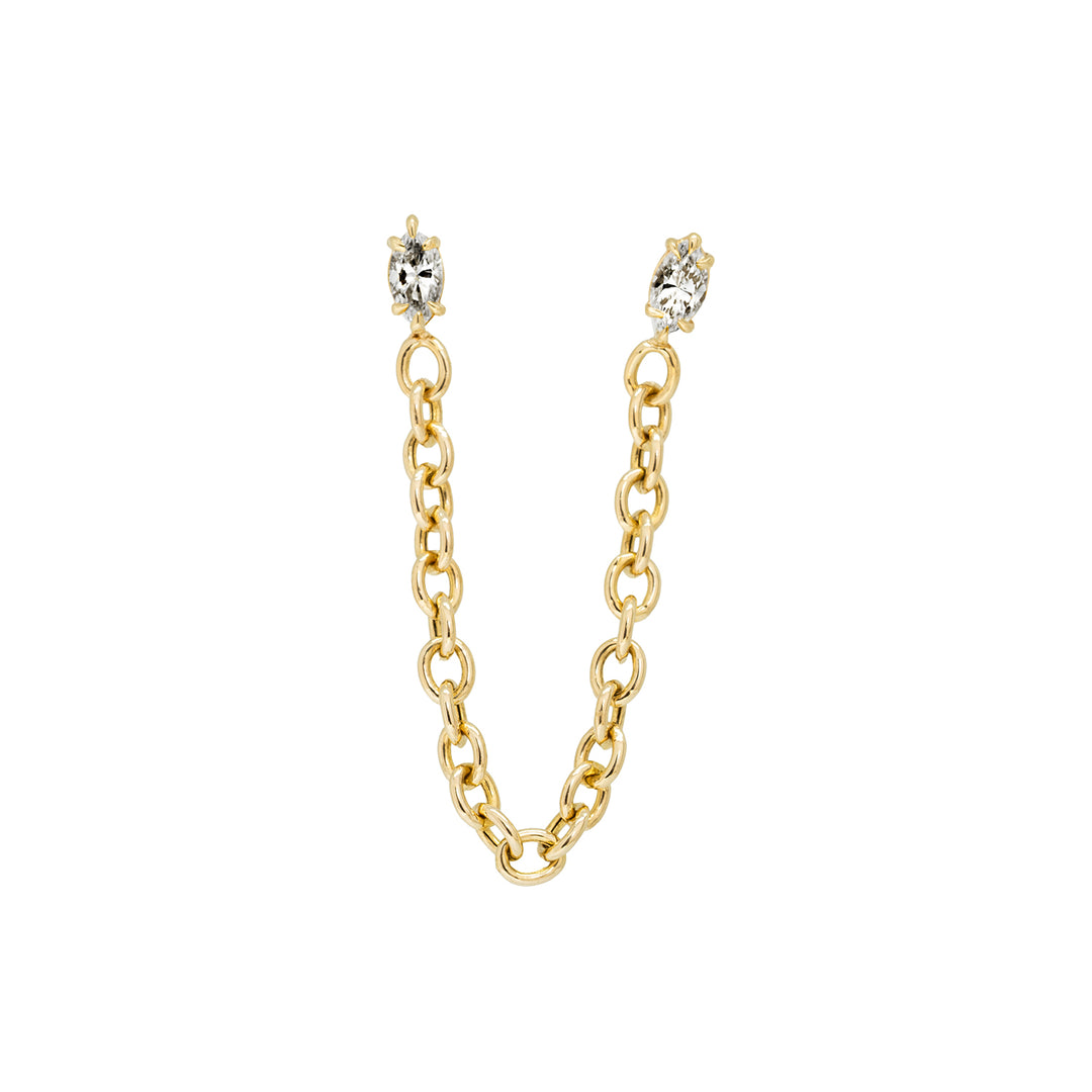 Waterfall Chain Marquise Double Piercing Earring