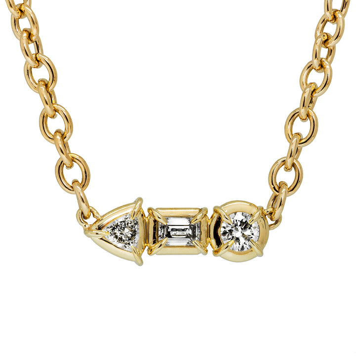Mega Triple Stone Necklace
